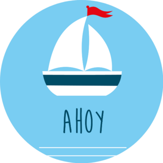 Sail Boat Card Ahoy Sticker