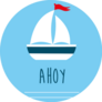 Sail Boat Card Ahoy Sticker