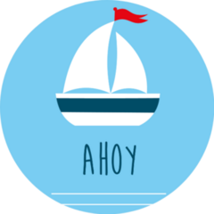 Sail Boat Card Ahoy Sticker
