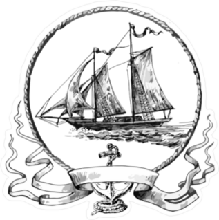 Sailboat Vintage Ribbon and Frame Sticker