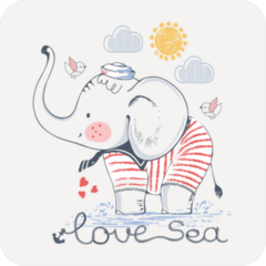 Sailor Elephant Love Sea Sticker