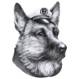 Sailor German Shepherd Sticker