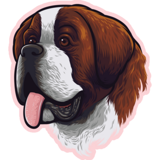 Saint Bernard Pink Sticker