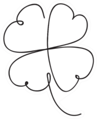 Saint Patrick Clover Leaf, Continuous Line Sticker