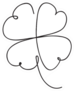 Saint Patrick Clover Leaf, Continuous Line Sticker