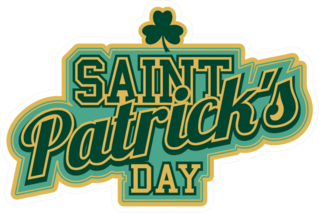 Saint Patricks Day College Lettering Sticker