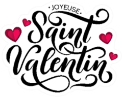 Saint Valentin Lettering Illustration Sticker