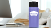 Saintly Crown Sticker on a Water Bottle (New) example