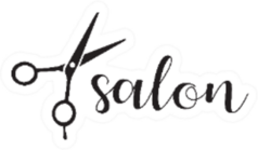 Salon Barber Shop Logo Lettering Scissors Sticker