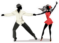 Salsa Dancers Dancing Sticker