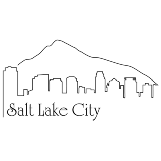 Salt Lake City One Line Drawing Cityscape Sticker