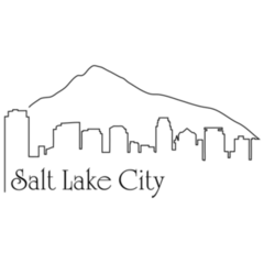 Salt Lake City One Line Drawing Cityscape Sticker
