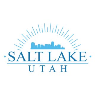 Salt Lake City Utah City Skyline Blue Banner Sticker