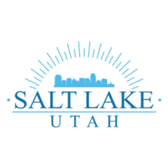 Salt Lake City Utah City Skyline Blue Banner Sticker