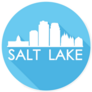 Salt Lake City Utah Skyline Silhouette Blue Sticker
