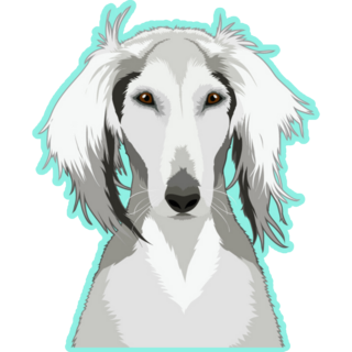 Saluki Bright Blue Sticker