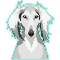 Saluki Bright Blue Sticker