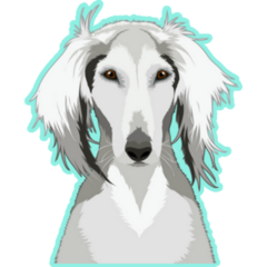 Saluki Bright Blue Sticker