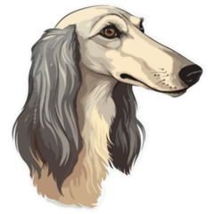 Saluki Dog Face Sticker