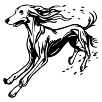 Saluki Dog Jump Sticker