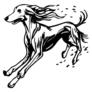 Saluki Dog Jump Sticker
