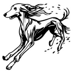 Saluki Dog Jump Sticker