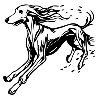 Saluki Dog Jump Sticker