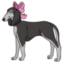 Saluki Girly Bow Sticker
