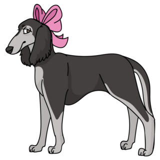 Saluki Girly Bow Sticker