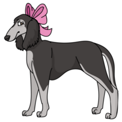 Saluki Girly Bow Sticker