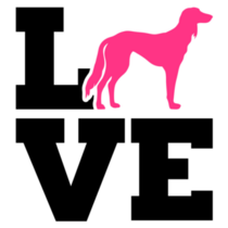 Saluki Love Word Sticker