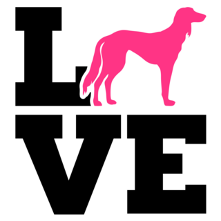 Saluki Love Word Sticker