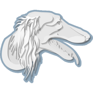 Saluki Paper Art Sticker