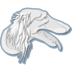 Saluki Paper Art Sticker