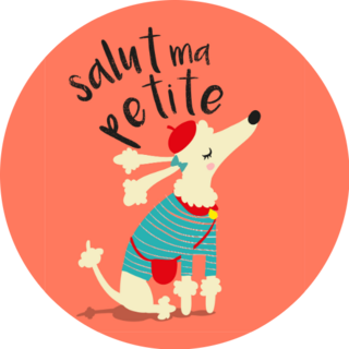 Salute Poodle French Sticker