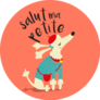 Salute Poodle French Sticker