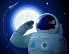 Saluting American Astronaut Sticker