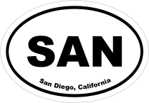 San Diego, California Oval Stickers