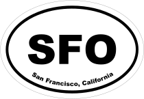 San Francisco, California Oval Stickers