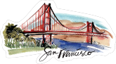 San Francisco Painted Skyline Sticker