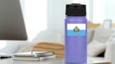 San Marino Flag Sticker on a Water Bottle (New) example