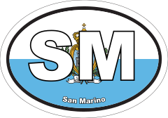 San Marino Sm Flag Oval Sticker