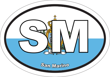 San Marino Sm Flag Oval Sticker