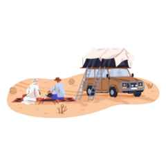 Sand Desert Camping Sticker
