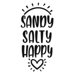 Sandy, Salty, Happy Summer Lettering Sticker