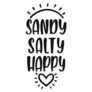 Sandy, Salty, Happy Summer Lettering Sticker