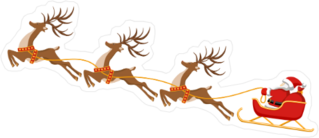 Santa and Reindeer Sticker