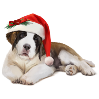 Santa Bernard Pup Sticker