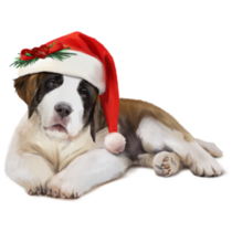 Santa Bernard Pup Sticker