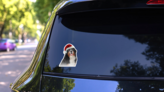 Santa Bernese Mountain Sticker on a Rear Car Window (New) example